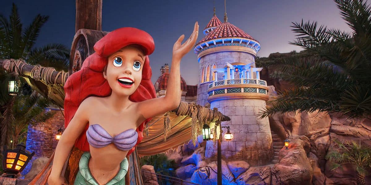 Ariel reaches out from the helm of ship at Journey of the Little Mermaid