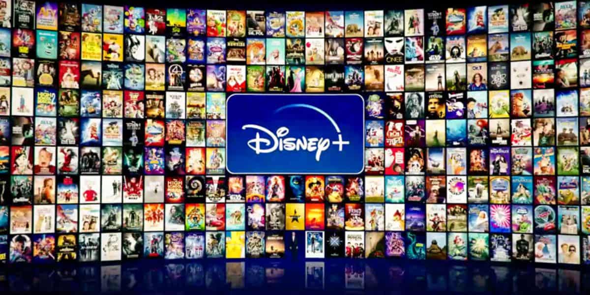 All of the different Disney+ titles surrounding the logo