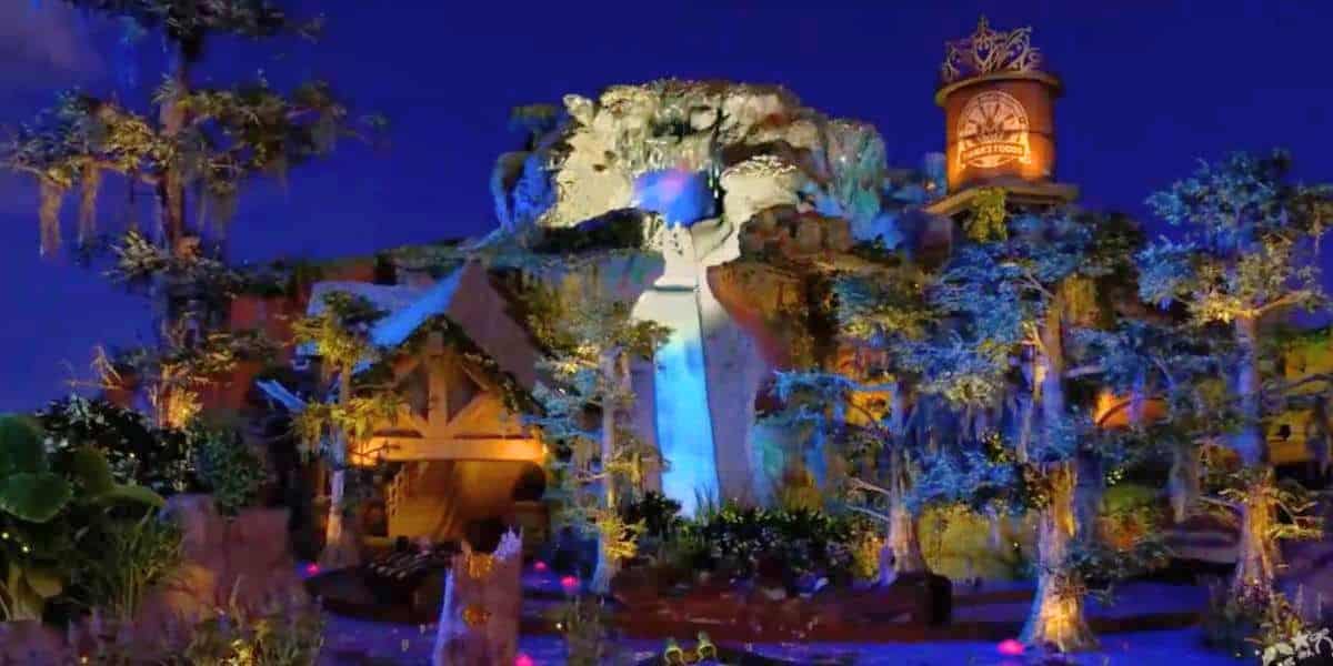 The image shows what Tiana's Bayou Adventure will look like at Magic Kingdom after the Splash Mountain retheme is complete.