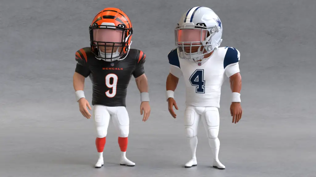 Animated Joe Burrow (Bengals) and Dak Prescott (Cowboys)