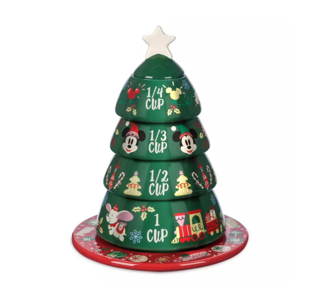 Mickey and Minnie Mouse Christmas Tree Stacking Measuring Cup Set