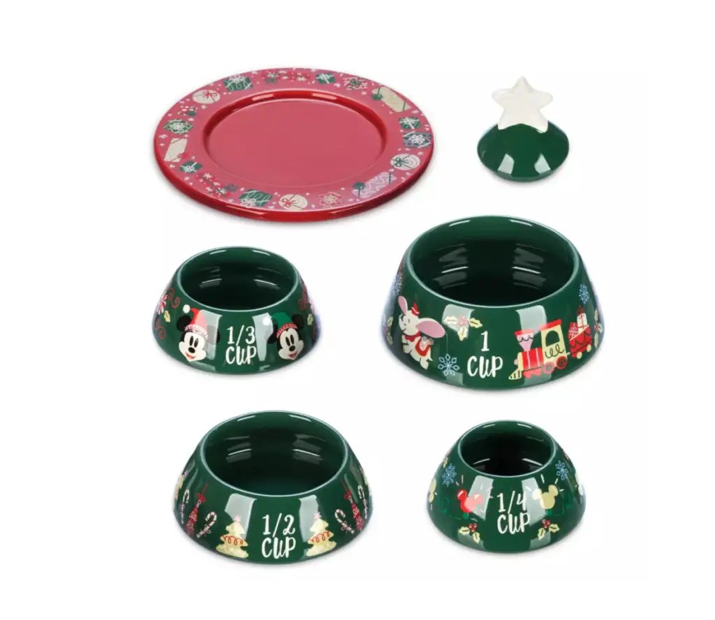 Mickey and Minnie Mouse Christmas Tree Stacking Measuring Cup Set