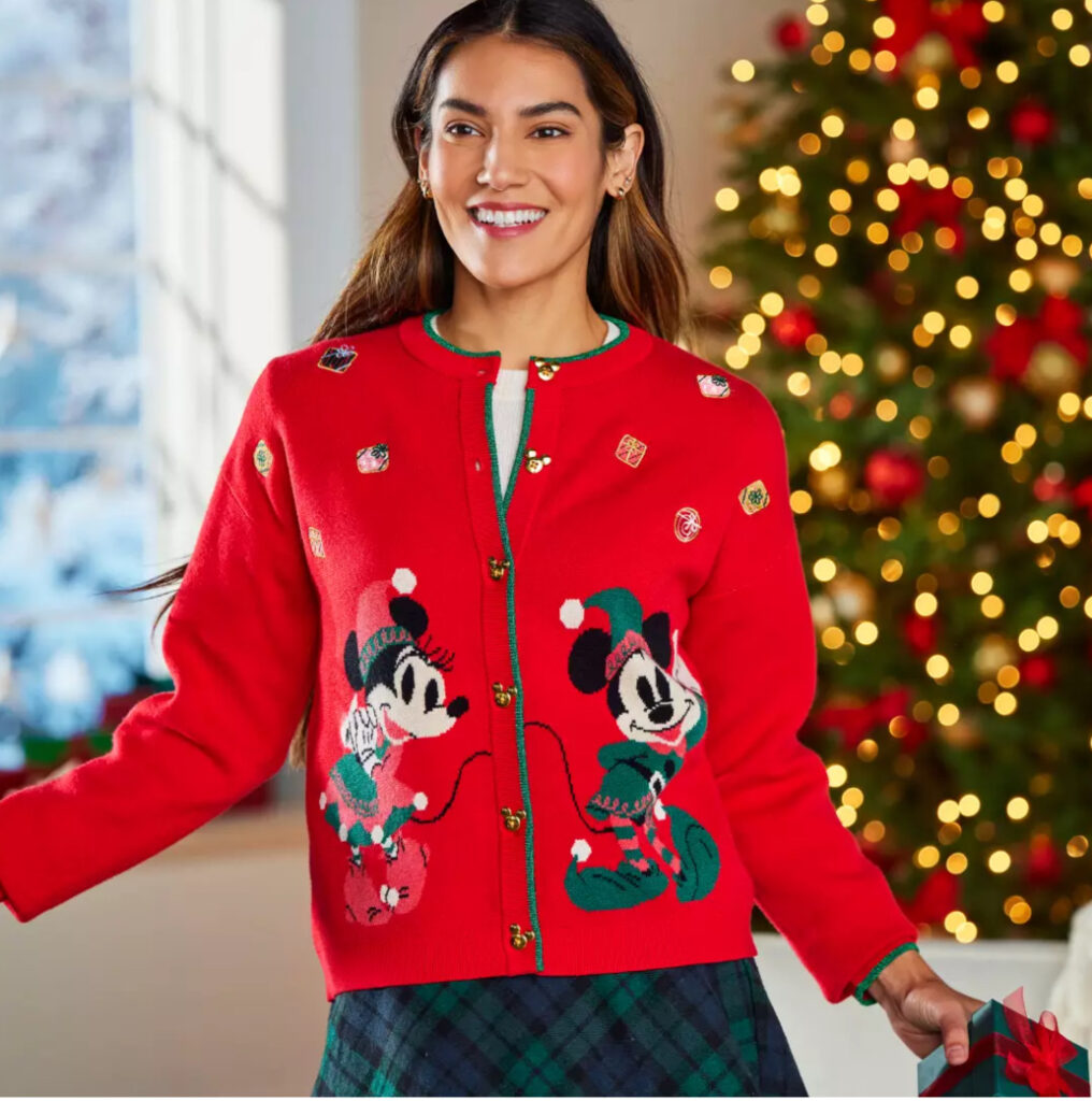 Mickey and Minnie Mouse Holiday Cardigan Sweater