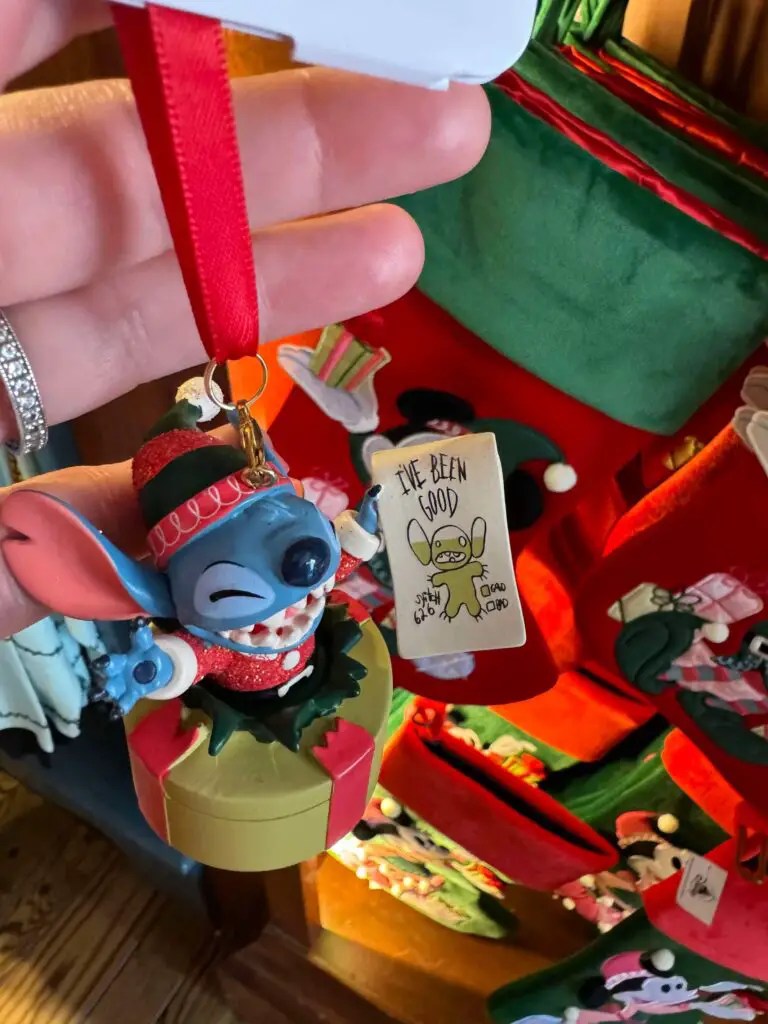 Stitch and Mickey Christmas Ornaments