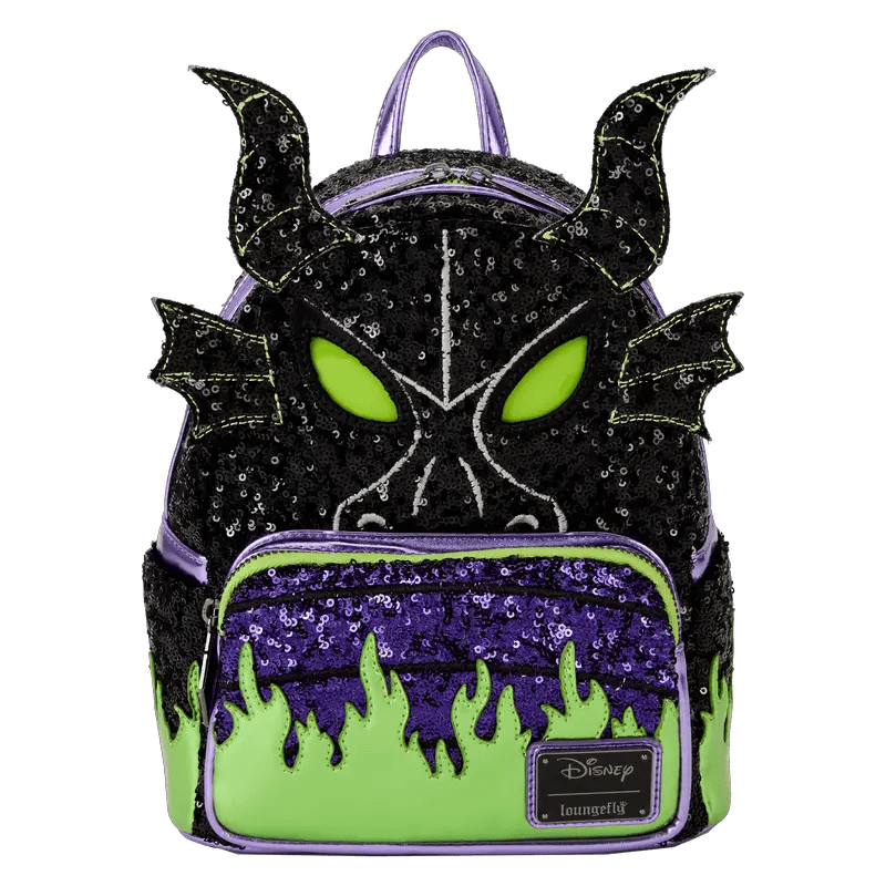 Maleficent Dragon Sequin Light Up Glow Backpack