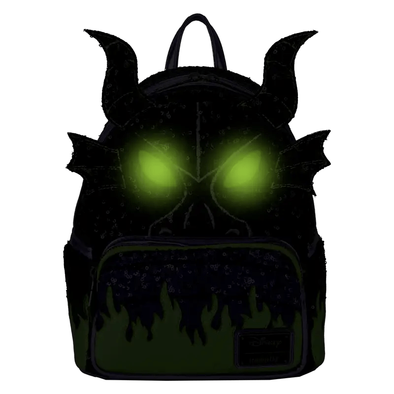 Maleficent Dragon Sequin Light Up Glow Backpack