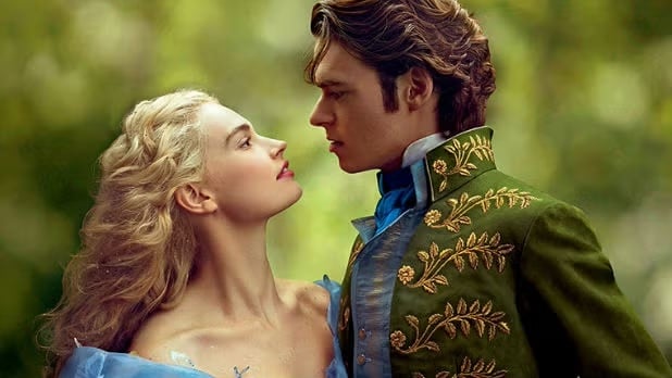 Richard Madden as Prince Charming and Lily James as Cinderella