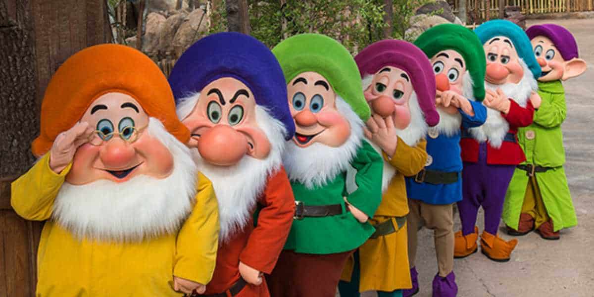 The Seven Dwarfs from Snow White and the Seven Dwarfs at Walt Disney World