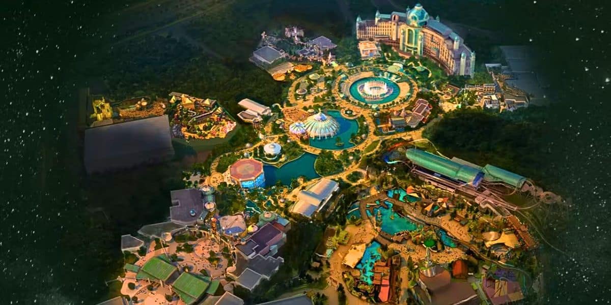 An artists rendition of Epic Universe at Universal Orlando Resort, opening summer of 2025.