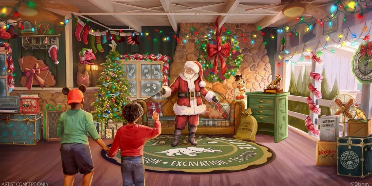 Concept art for the Santa Claus meet-and-greet at Disney's Animal Kingdom.