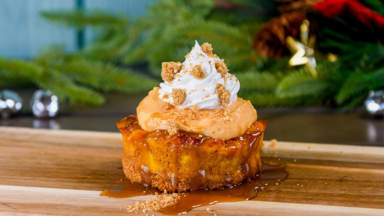 Pumpkin Spice Bread Pudding at Disney Festival of Holidays 2024 at Disneyland Resort 