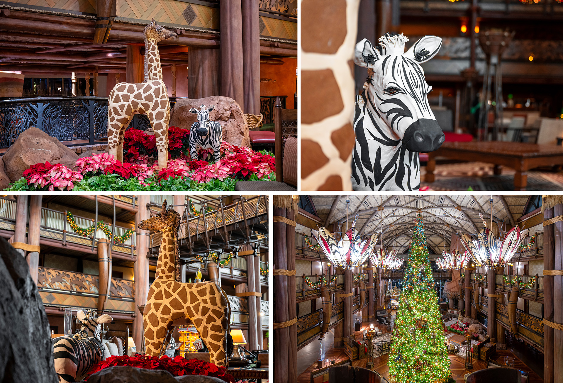 Life-Size Baby Gingerbread Giraffe and Baby Zebra at Disney's Animal Kingdom Lodge