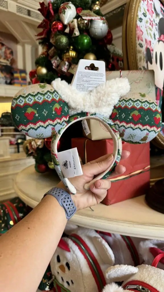 Minnie Mouse Holiday Knitted Ear Headband