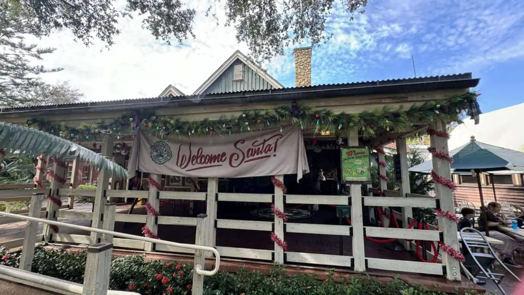 Santa Claus Meet and Greet Decorations Installed at DinoLand in Disney’s Animal Kingdom 1