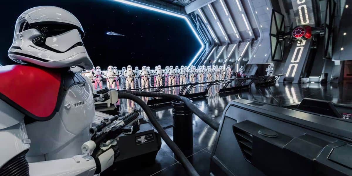 Storm Troopers in Rise of the Resistance, one of the Disney attractions that many incidents took place on.