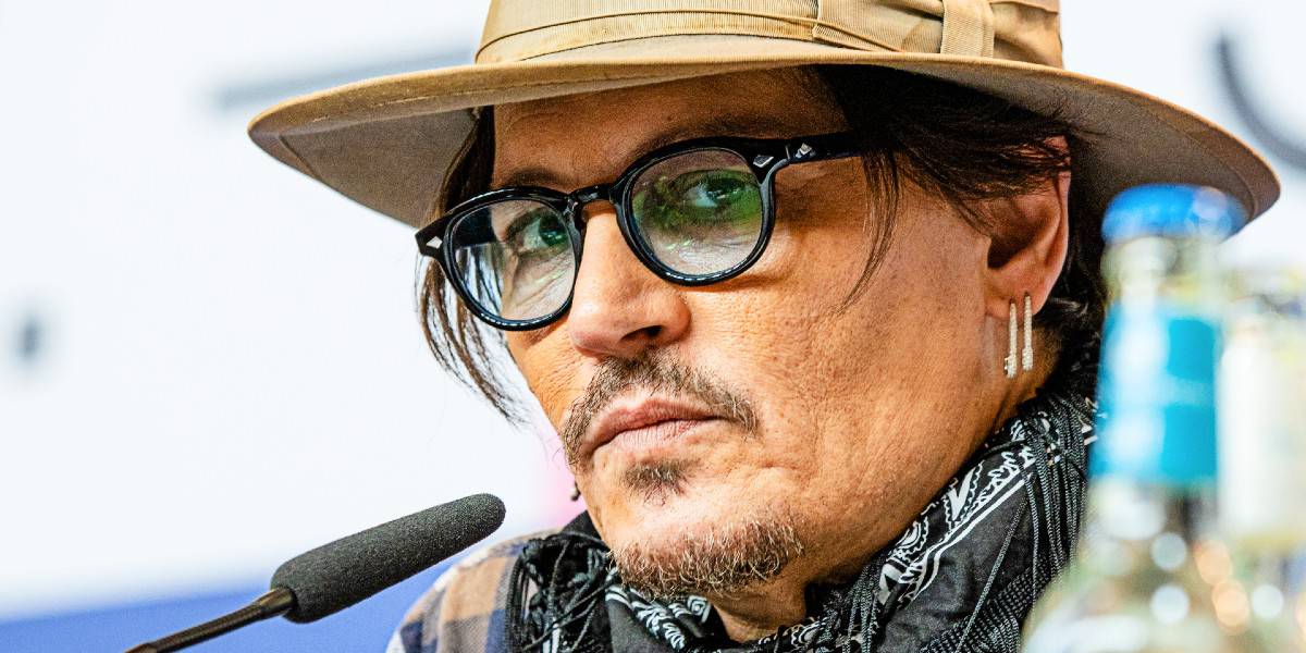 Johnny Depp at a press conference