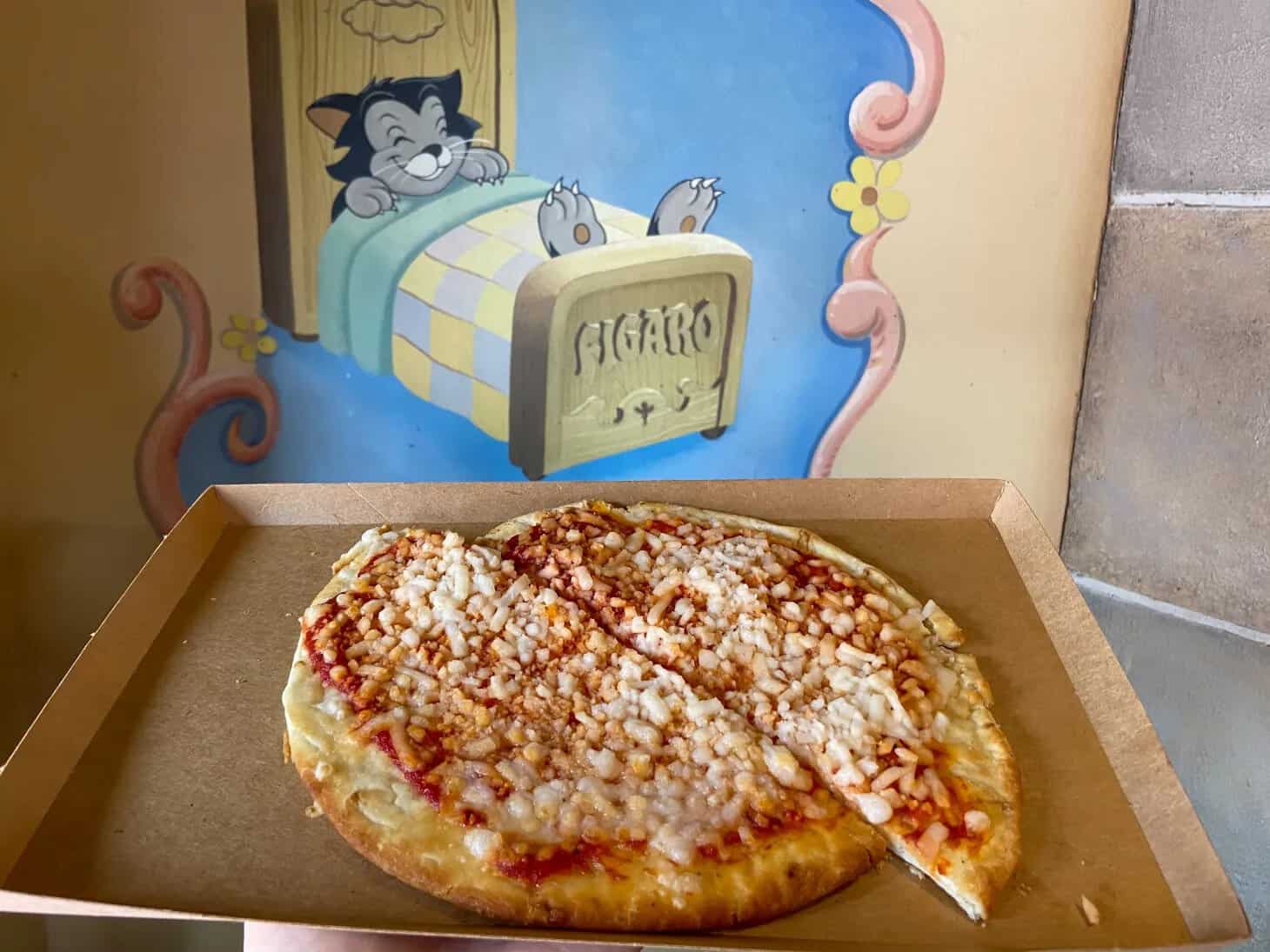 The plant-based cheese pizza from Pinocchio Village Haus