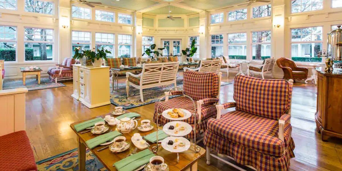 Tables and tea at the Solarium in Beach Club