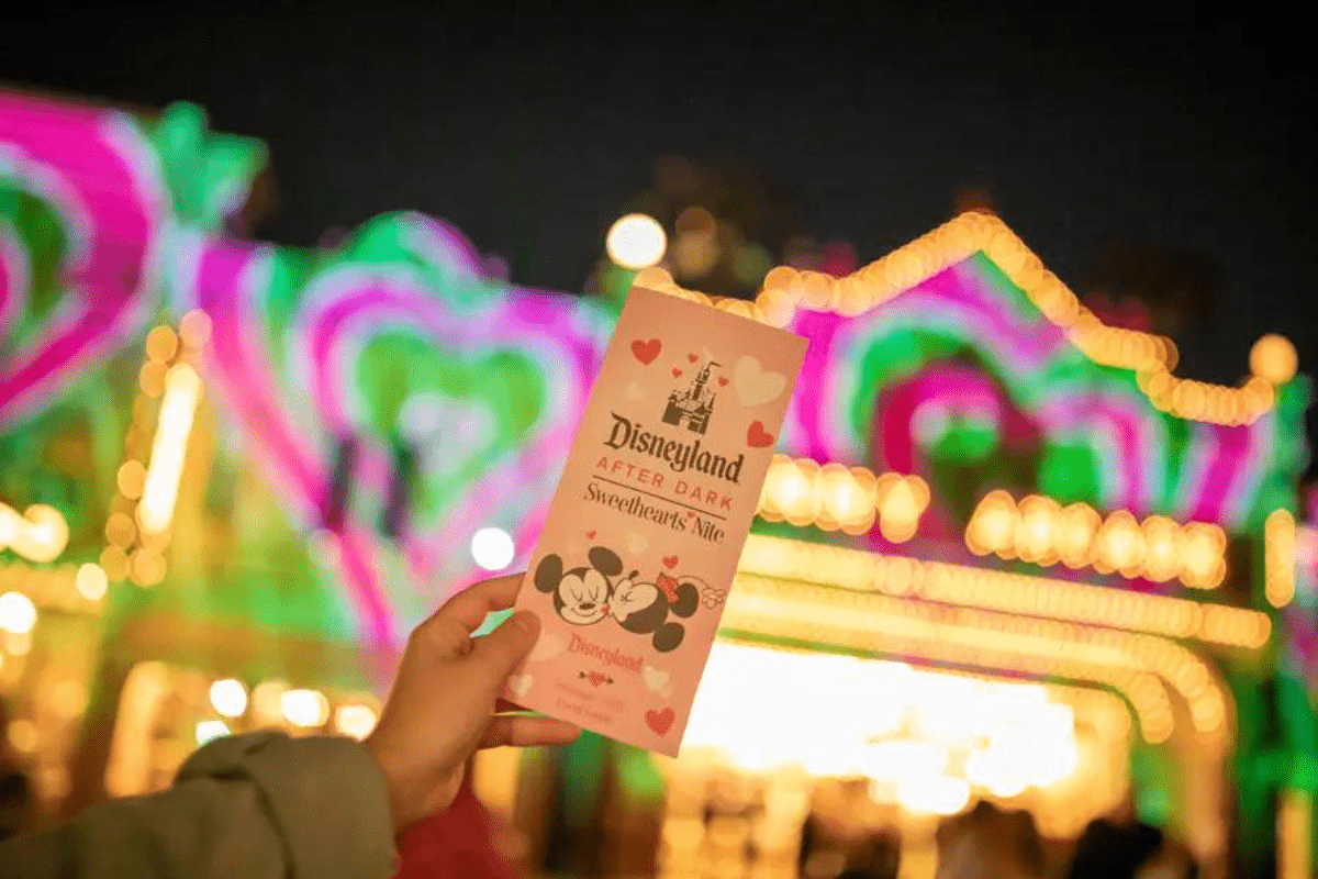 A map of Disneyland after hours event, sweethearts nite, on main street, u.s.a.