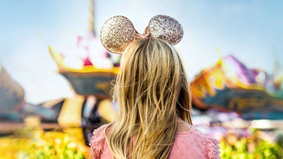 Disney World Guest wearing rose gold ears