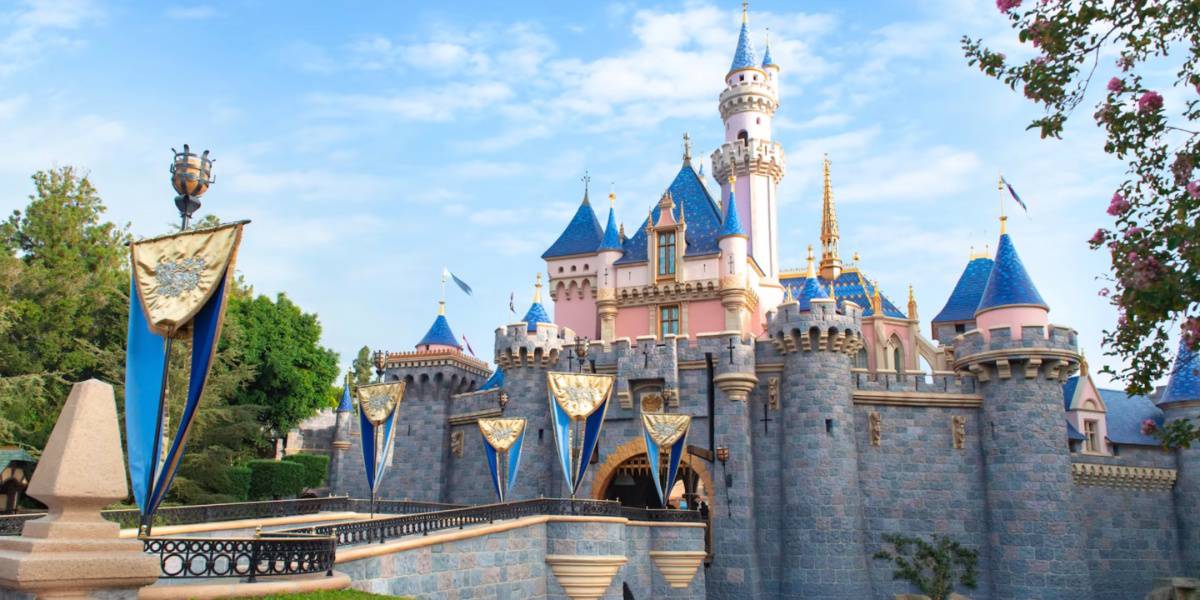 Sleeping Beauty Castle at Disneyland park in California at the first-ever Disney Park.