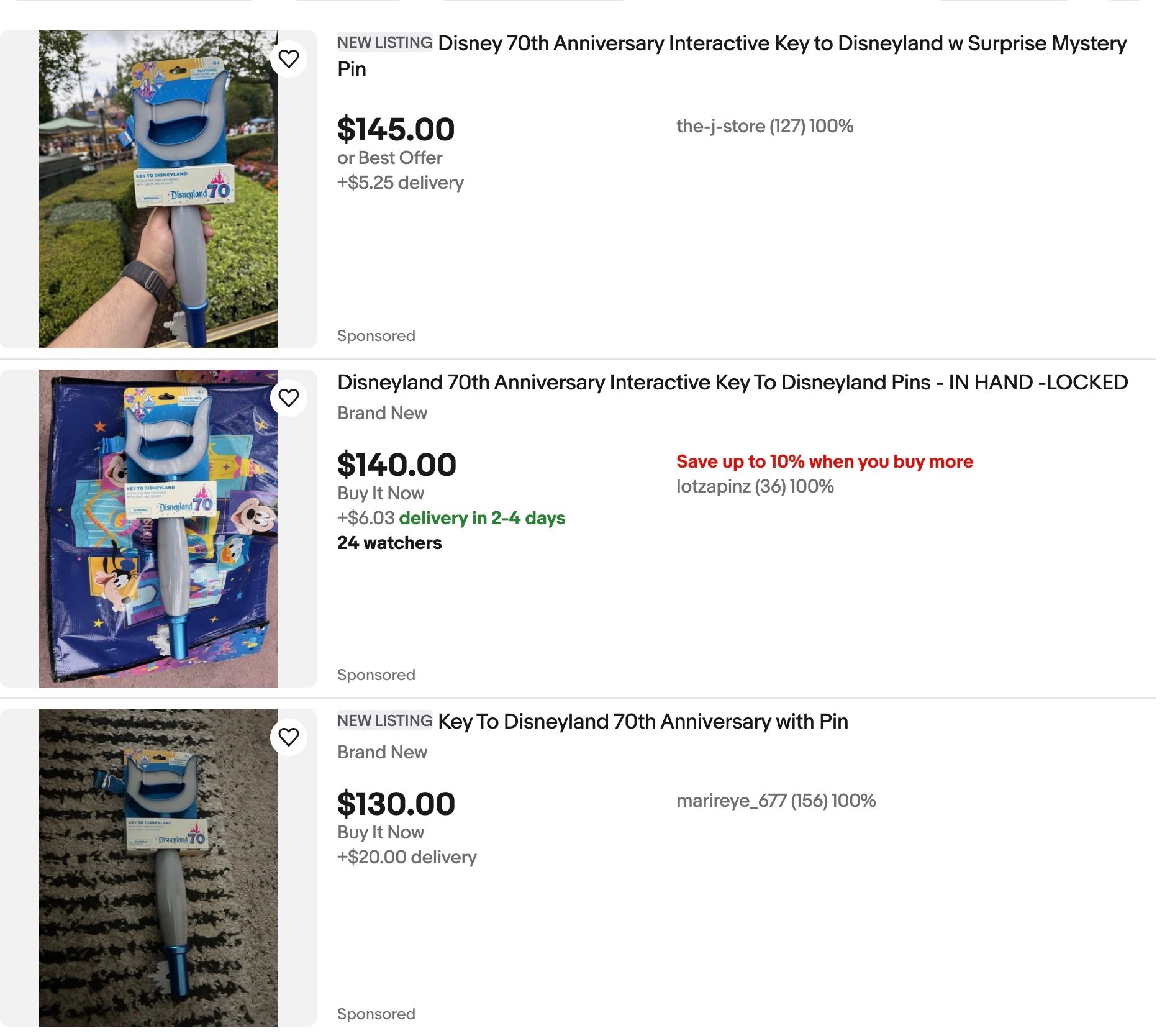Key to Disneyland for sale on ebay