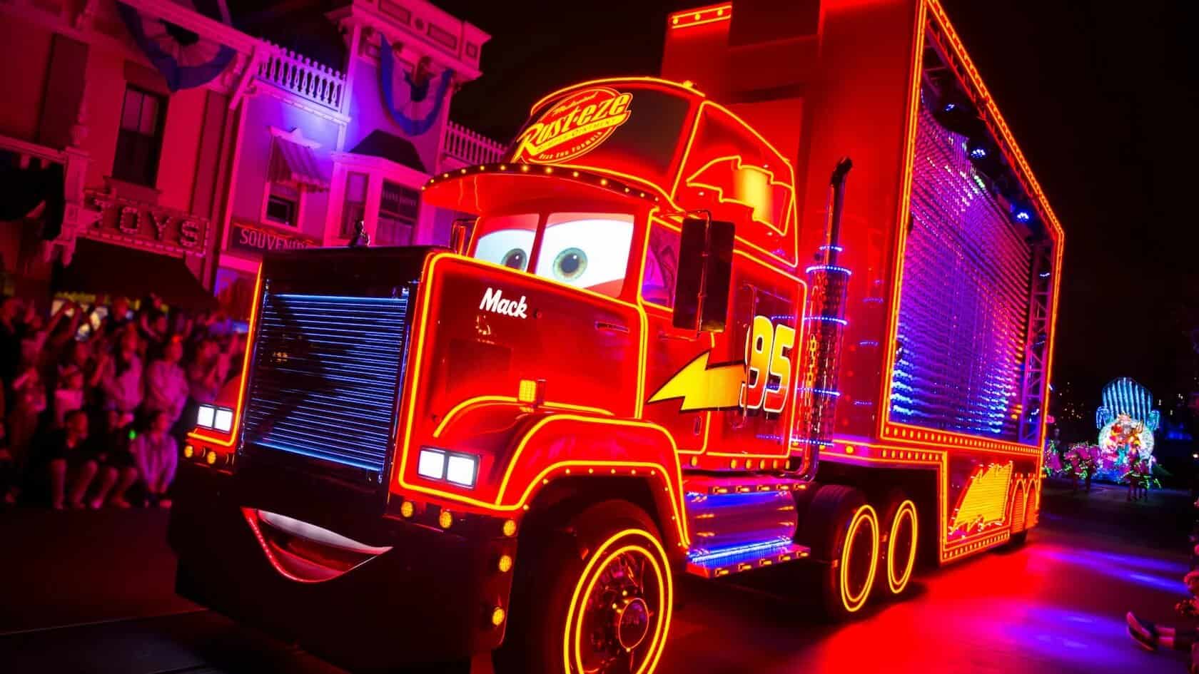 Mack from Cars (2006) in the Paint the Night Parade