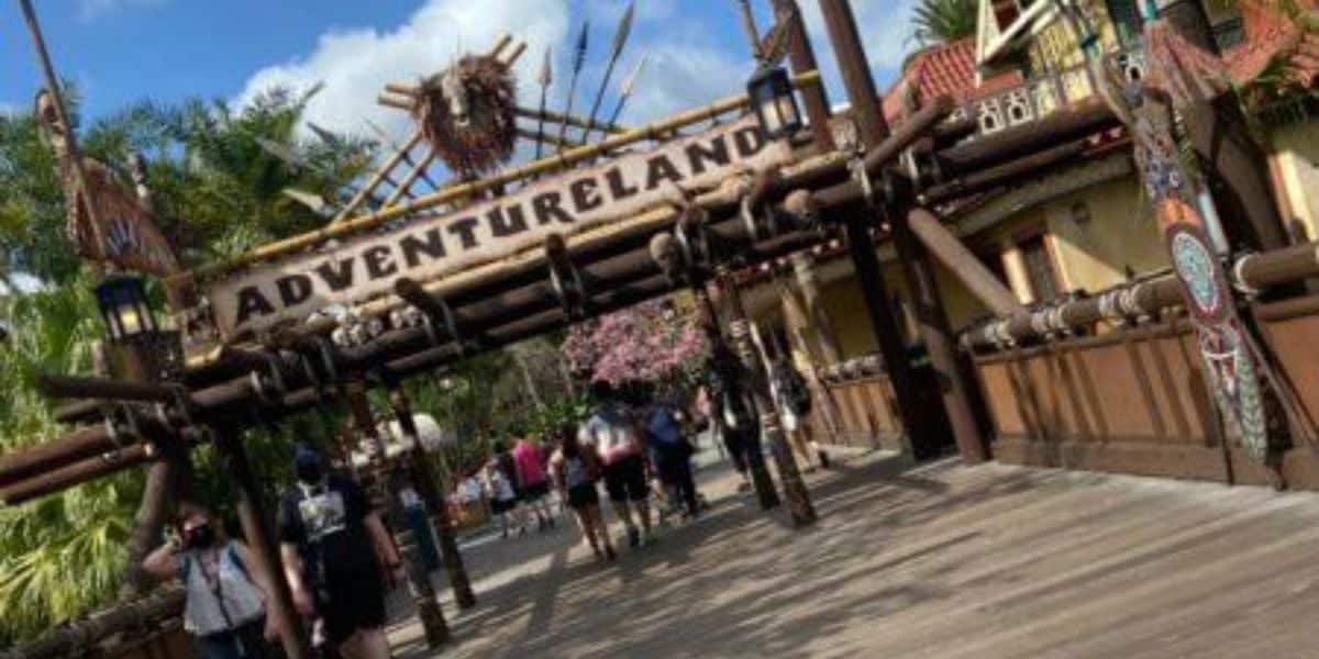 The entrance to Adventureland in Magic Kingdom Park at Walt Disney World Resort.