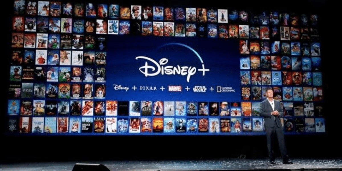 Disney officials presenting Disney+