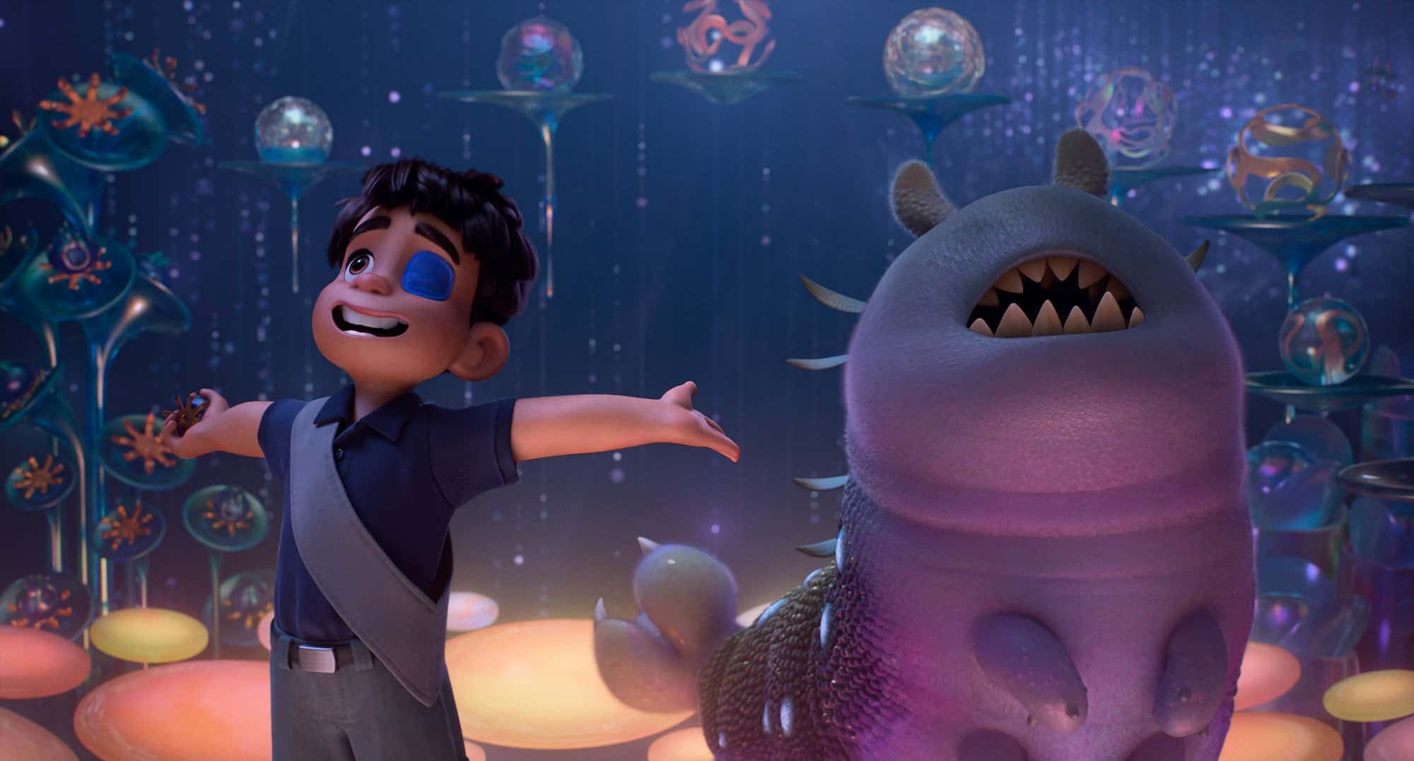 Elio and an alien in Disney and Pixar's Elio