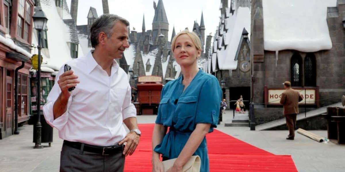 JK Rowling on the red carpet at Wizarding World of Harry Potter