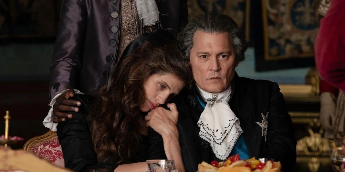 Johnny Depp as King Louis XV and Maiwenn as Jeanne du Barry