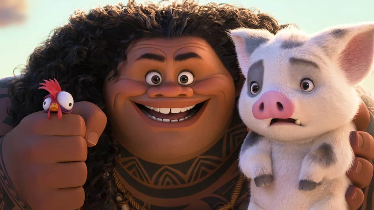 Maui with Pua and Hei Hei in Moana 2