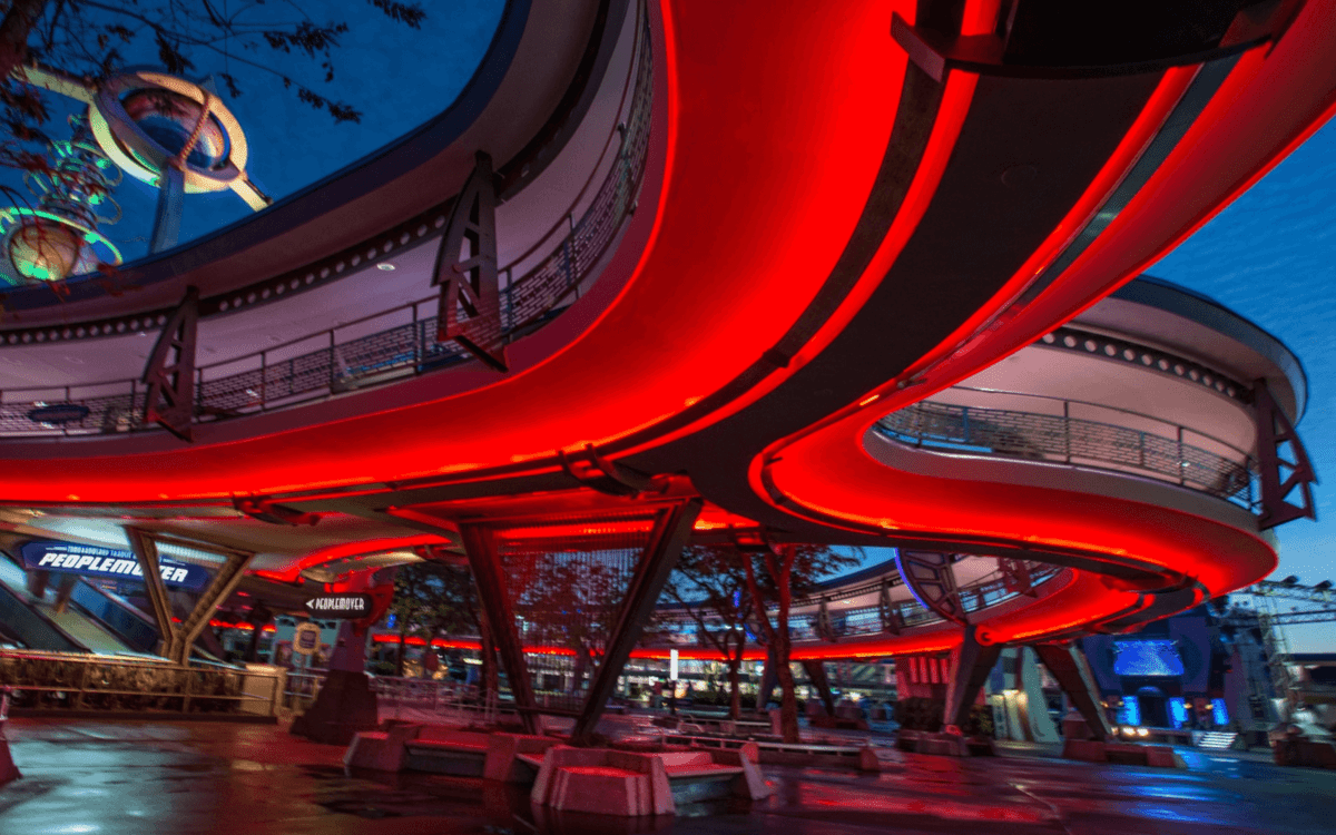 PeopleMover at Disney World at night