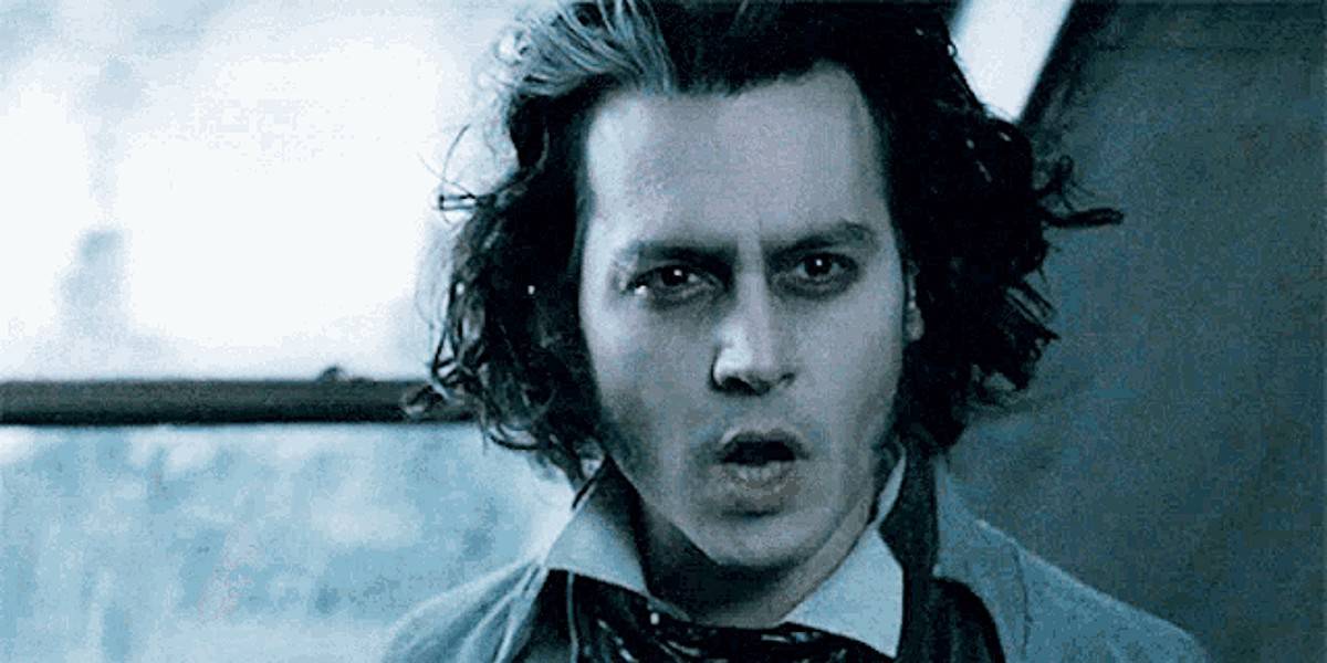 Johnny Depp singing in Sweeney Todd