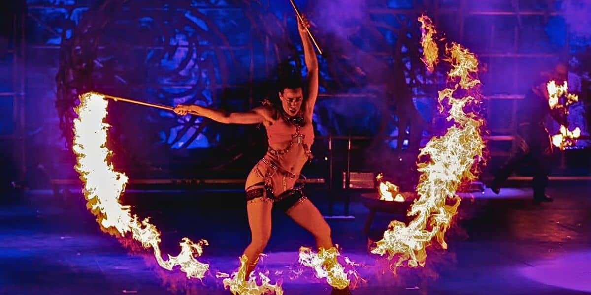 A performer on stage at the Halloween Horror Nights event in Universal Studios Florida