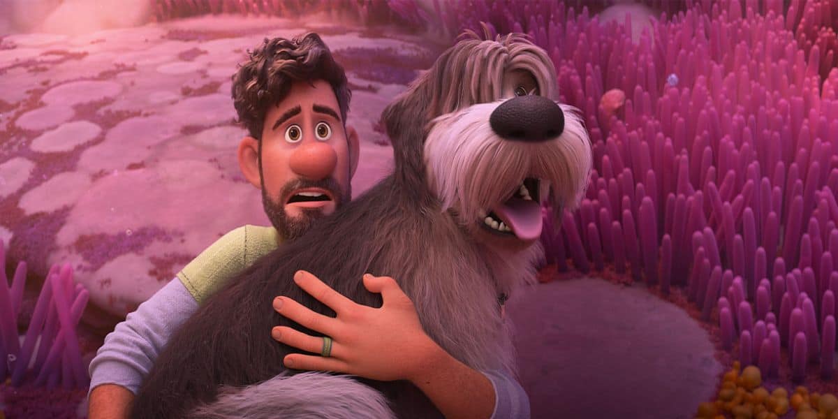 Searcher Clade (Jake Gyllenhaal) with dog Legend. Credit: Disney