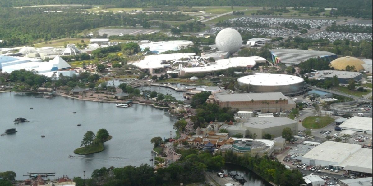 Aerial view of EPCOT theme park in Walt Disney World.