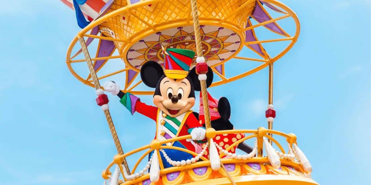 Mickey Mouse on Float in the Festival of Fantasy Parade at the Magic Kingdom at Disney World.