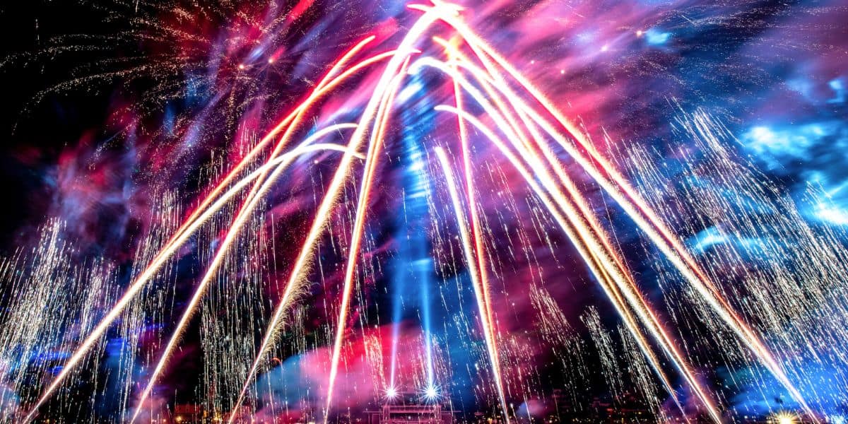 EPCOT Forever fireworks explode in the sky