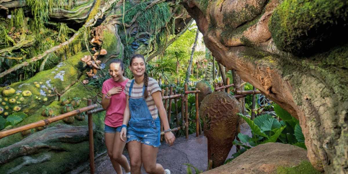 Guests visiting Pandora The World of Avatar at Animal Kingdom during the day at this Disney World park.