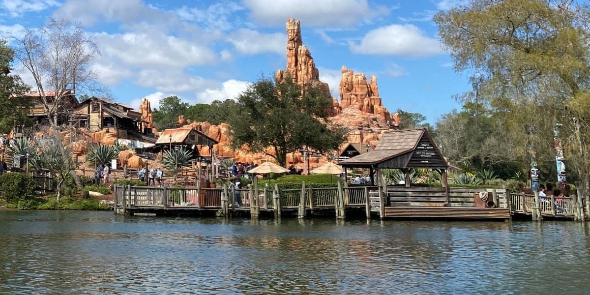 The Rivers of America and Big Thunder Mountain Railroad in Magic Kingdom