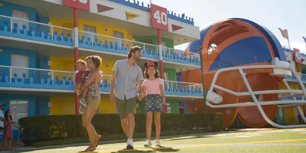 A family walking around All-Star Sports