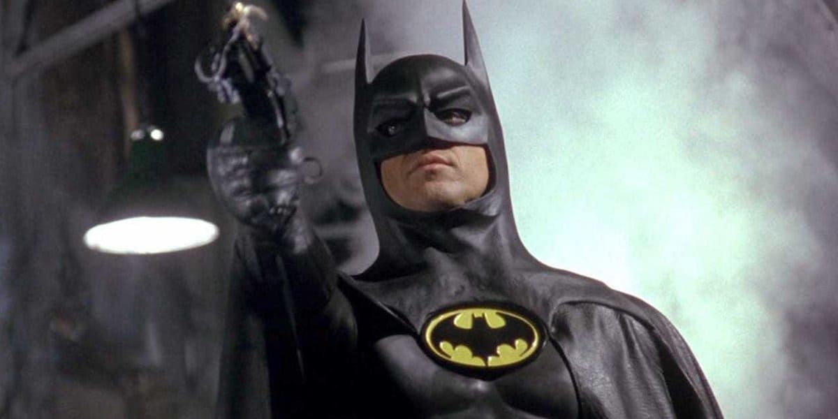 Michael Keaton firing his grapple-hook in 'Batman' (1989)
