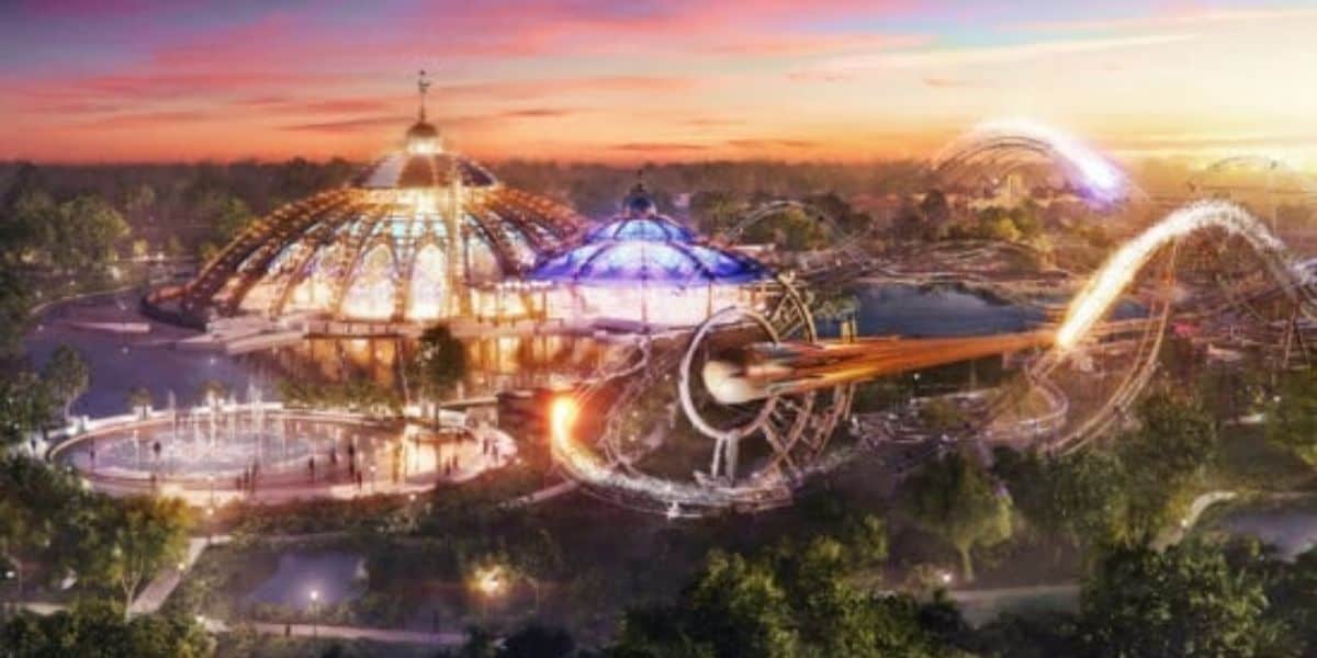 Concept art for Celestial Park at Epic Universe.