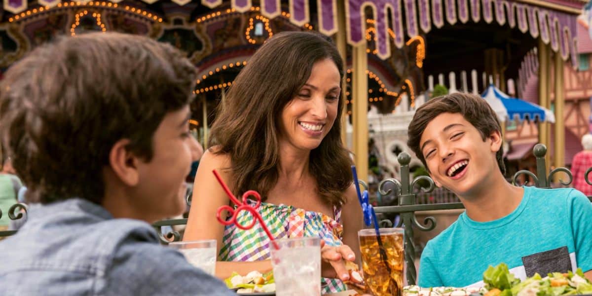 A family sat at Magic Kingdom