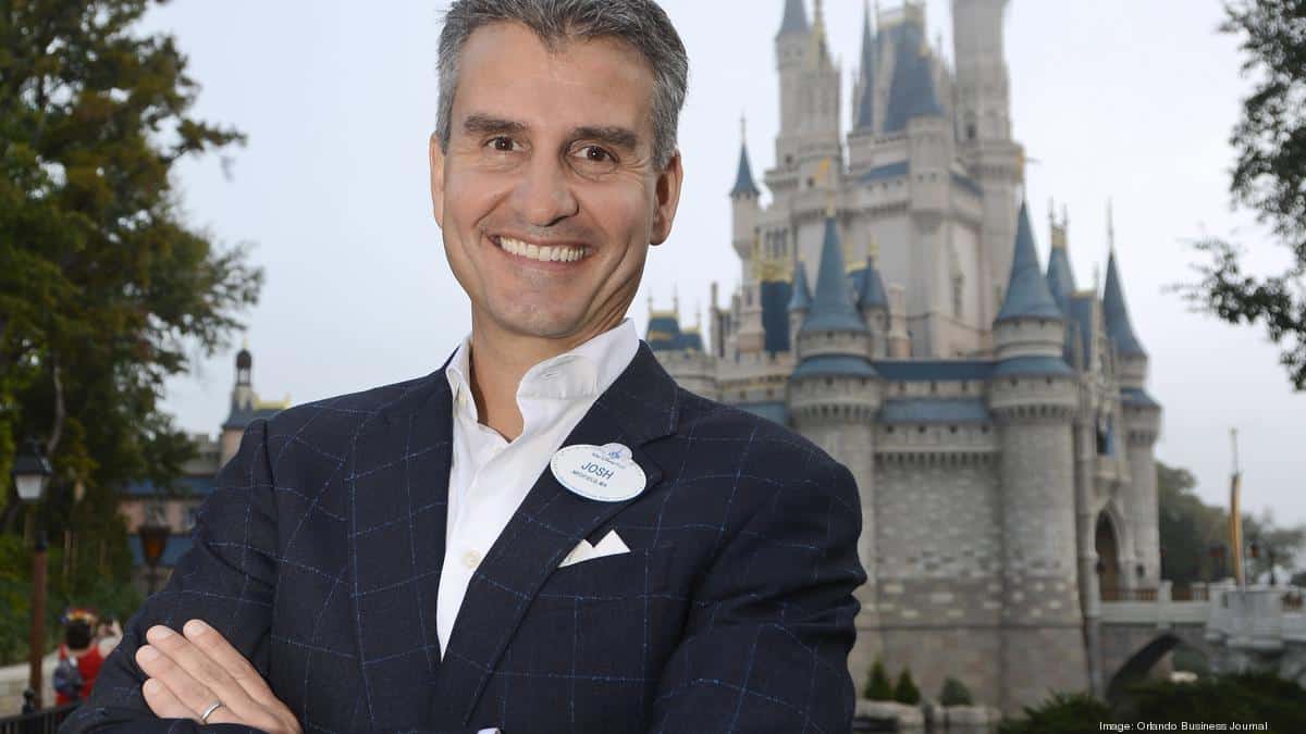 Josh D'Amaro in front of Cinderella Castle