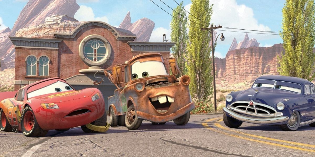 Lightning McQueen, Mater, and Doc Hudson in Disney/Pixar Cars
