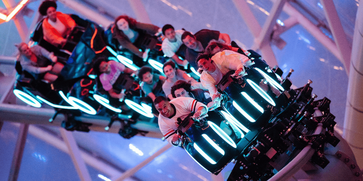 Riders aboard TRON Lightcycle / Run