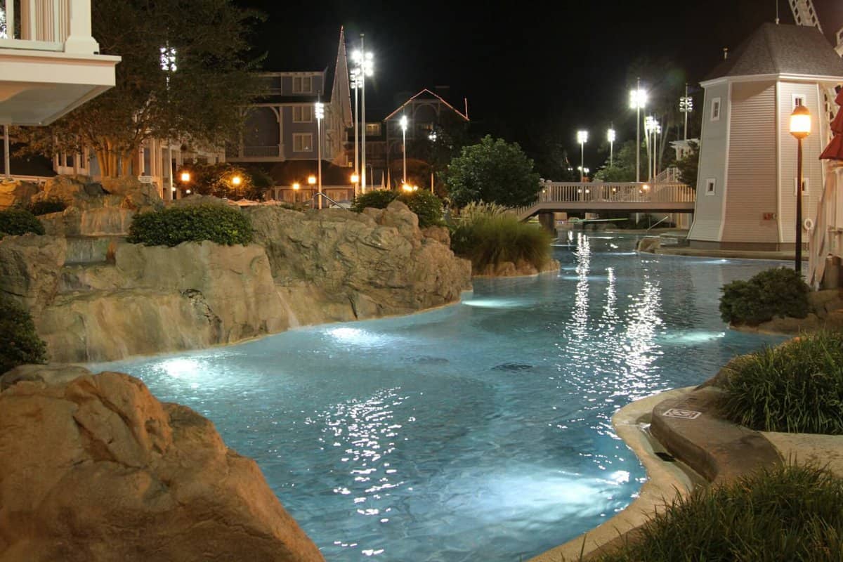Beach club pool area